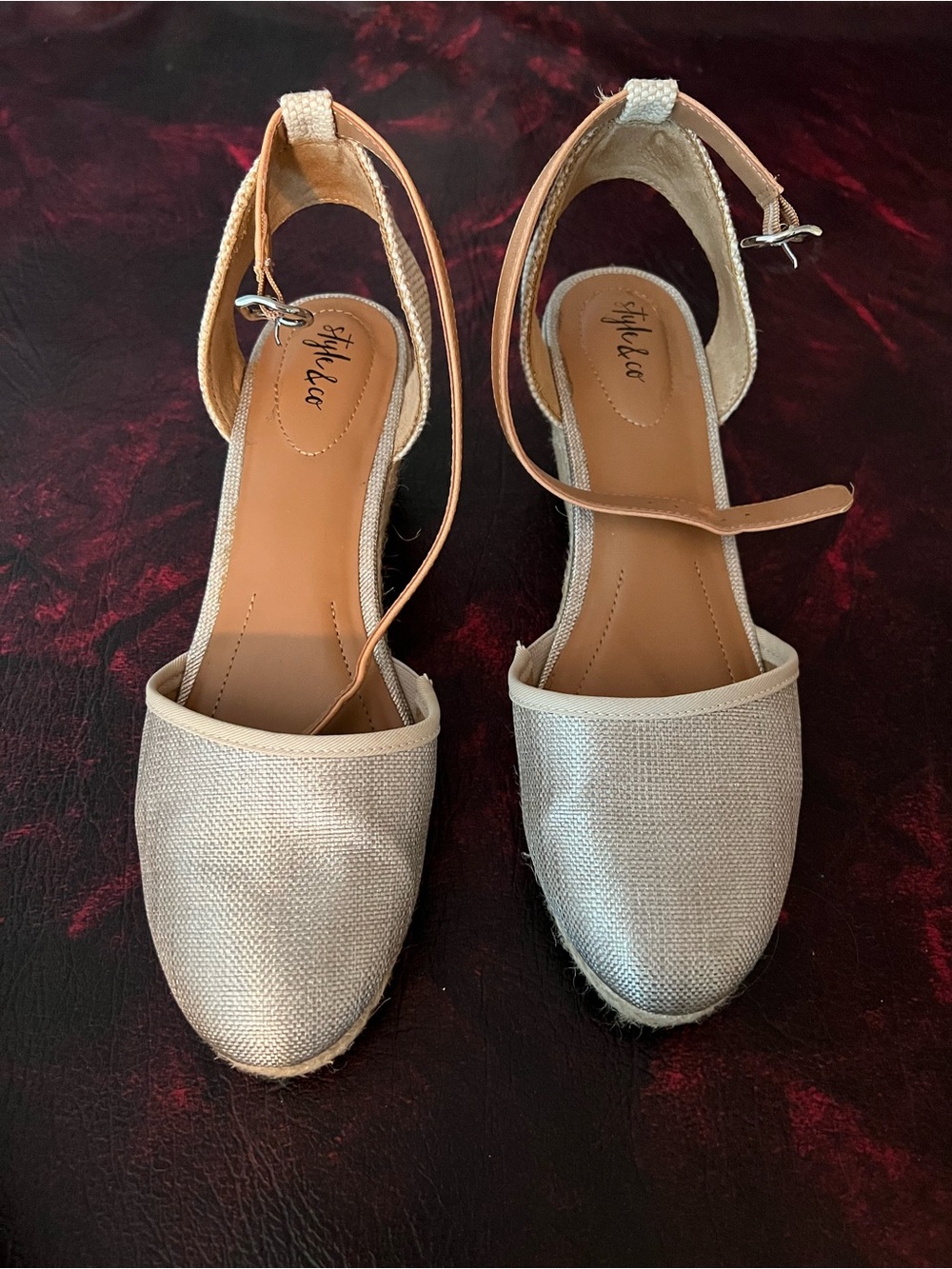 Style & CoTextured Mailena Ankle-Strap Wedge